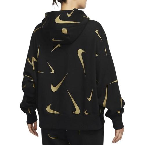 Nike Повседневная худи с логотипом, свитшот с длинным рукавом для женщин, черный