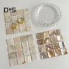 Natural Shell Square Coaster Mosaic Heat Insulation Home Decoration Placemats Photography Props Mats for Family Dining Table Coffee Shop