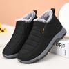Winter Cotton Shoes with Fleece Warm Hiking Shoes Waterproof and Non-slip Middle-aged and Elderly One-foot Mom Shoes with Fleece and Thickening