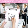 Seajan Pink Bow Clipboard Cute Preppy Coquette Plastic Decorative Clipboards with Low Profile Clip Hanging Tab A4 Letter Size, 12.4 x 9 Inch for