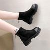 Martin Boots Women's 2025 Autumn New British Style Thin Boots Retro Short Boots Front Zipper Boots