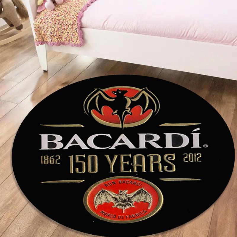 Bacardi 150 Years Round Area Rug,Carpet Rug for Living Room Bedroom Sofa Playroom Decor,Non-slip Floor Mat30