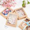 24pcs Cardboard Box with PVC Clear Window Rectangle Camel 17.5x13.5x3.5cm