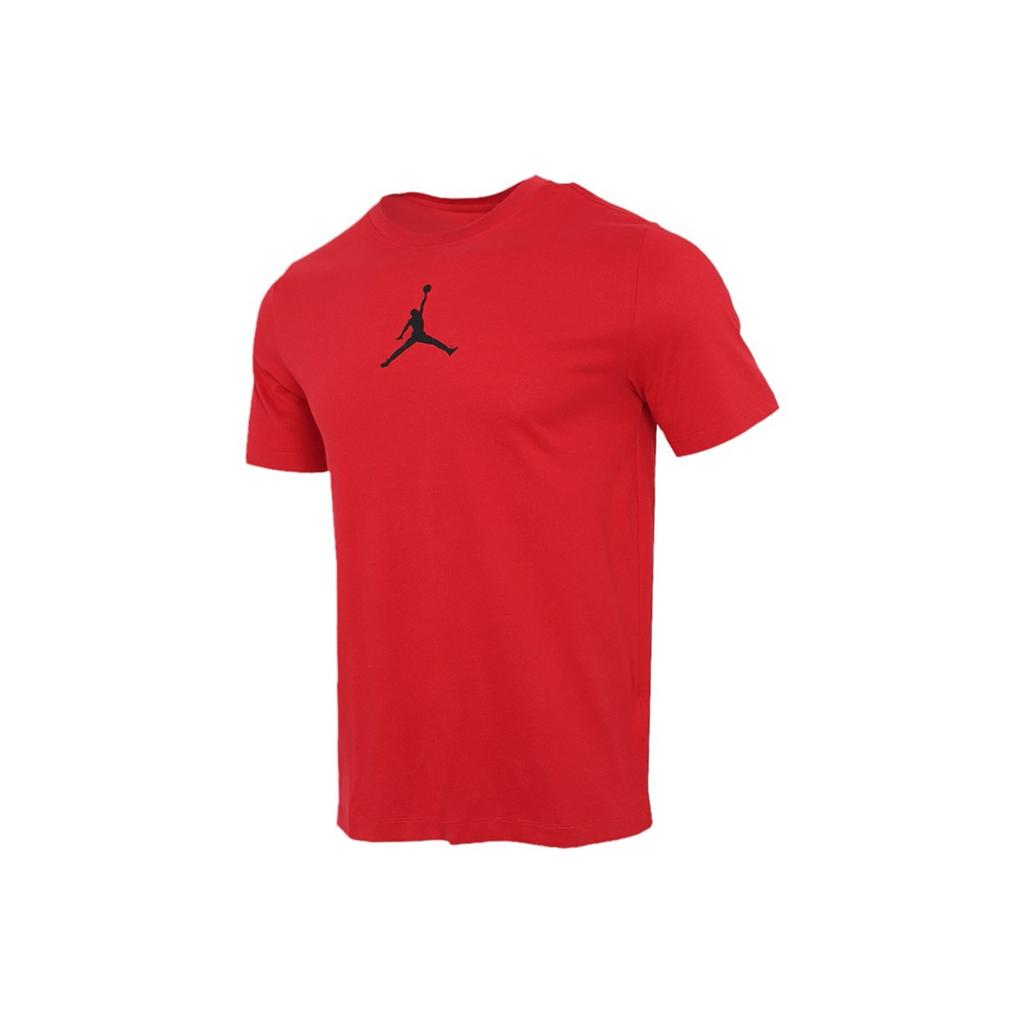 Air Jordan Jumpman Logo Быстросохнущая спортивная футболка с круглым вырезом и короткими рукавами Мужские топы Красный CW5191-687
