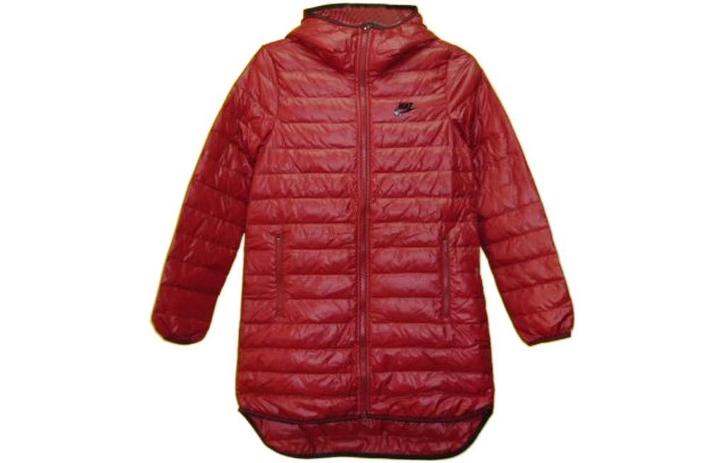 Nike Женские пуховики Красный воротник-стойка Утепленный пуховик 942168-677