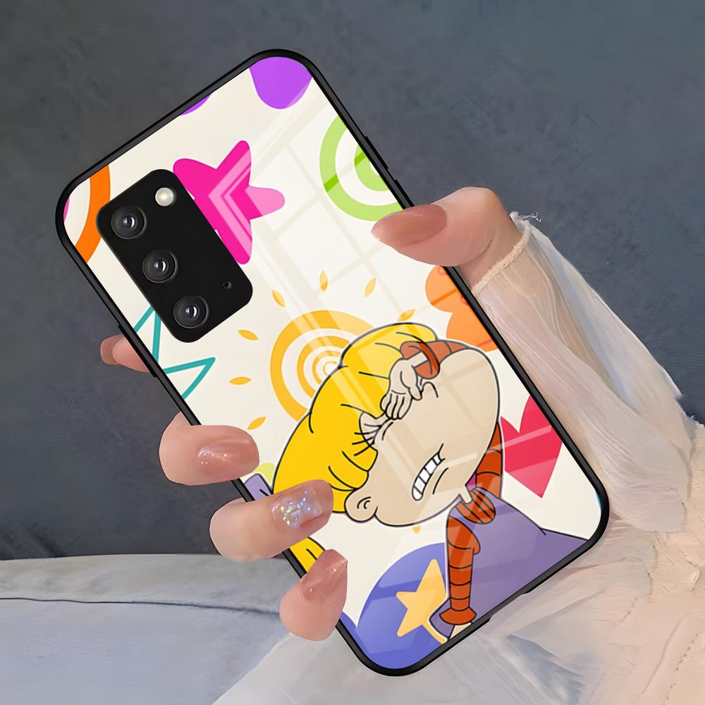 Мультяшный чехол-R-Rugrats для телефона Samsung S26 S25 Plus S20 S20 Plus S22 Ultra S23 FE S21 Plus S21 Ultra Стеклянная крышка