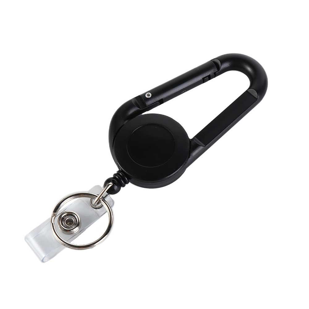 Card Holder Outdoor Telescopic Carabiner Keychain Badge Holder Badge Reel Clip Easy Pull Buckle
