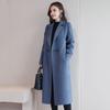 Women Jacket Turn-down Collar Pockets Solid Color Double-breasted Loose Fit Overcoat Thermal Long Sleeved Commuting Dating Spring Fall Winter Coat