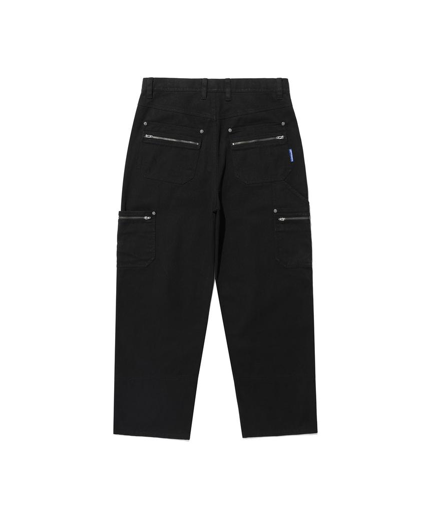 ISTKUNST Washed Cotton Double Knee Pants_Black(Ik2Efmpa10A)