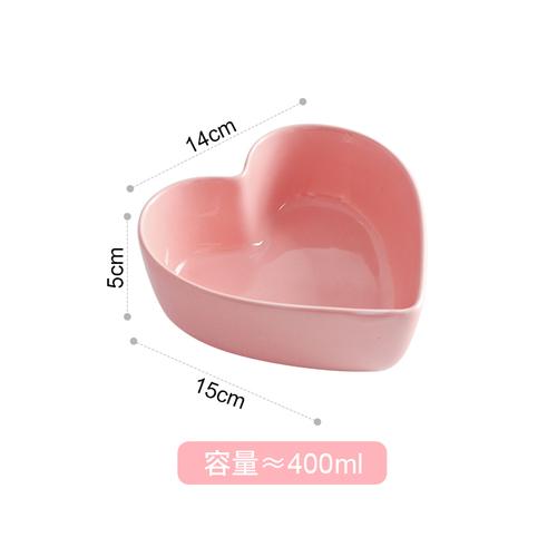 Heart Shaped Bowl Love Heart Ceramic Steamed Egg Bowl Candy Color Dessert Salad Plate 7 Inch Cake Fruit Plate Kitchen Tableware