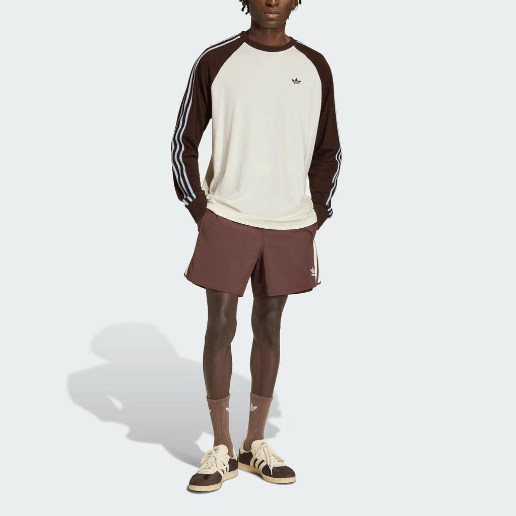 adidas Оригиналы Bc Ls Cali Свитшот с круглым вырезом Хлопок Спортивный Полосатый Лонгслив Мужские Топы HZ3829