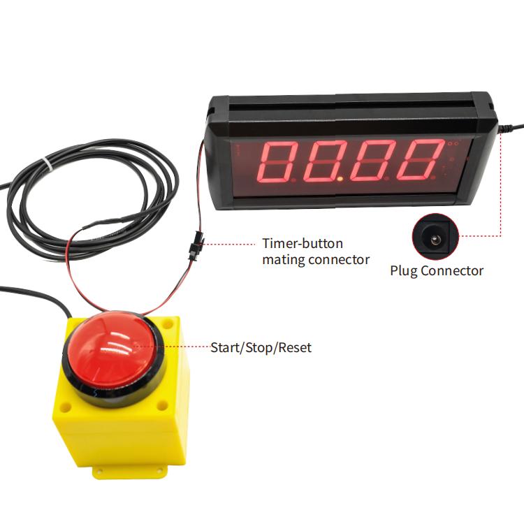 GANXIN Push Button 10 Second Reaction Clock Digital LED Challenge Game Timer for Restaurant Store Discount Free Meal Activities