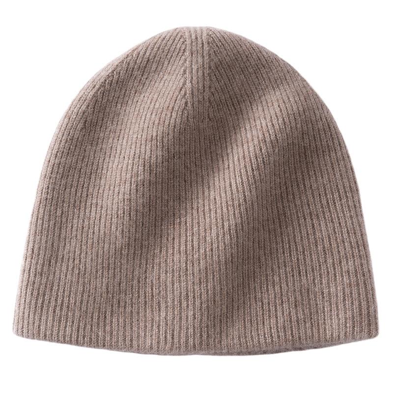 New cashmere basic vertical strip knitted hat autumn and winter warm and cold hat simple and versatile men's and women's headgear cycling hat