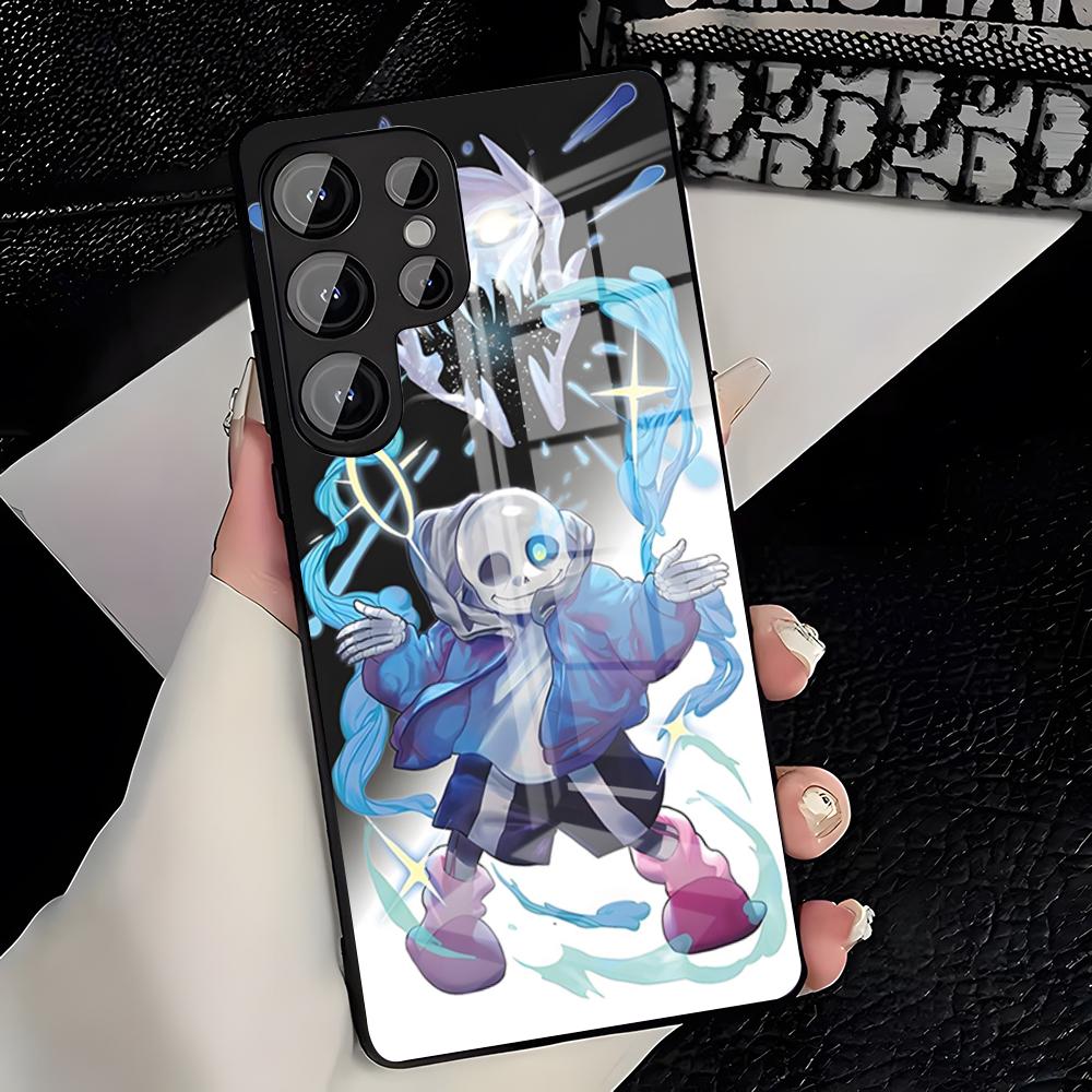 Чехол для телефона Sans Undertale для Samsung A25 A13 A33 5G A54 A36 A35 A56 A52 A14 Ударопрочная стеклянная крышка