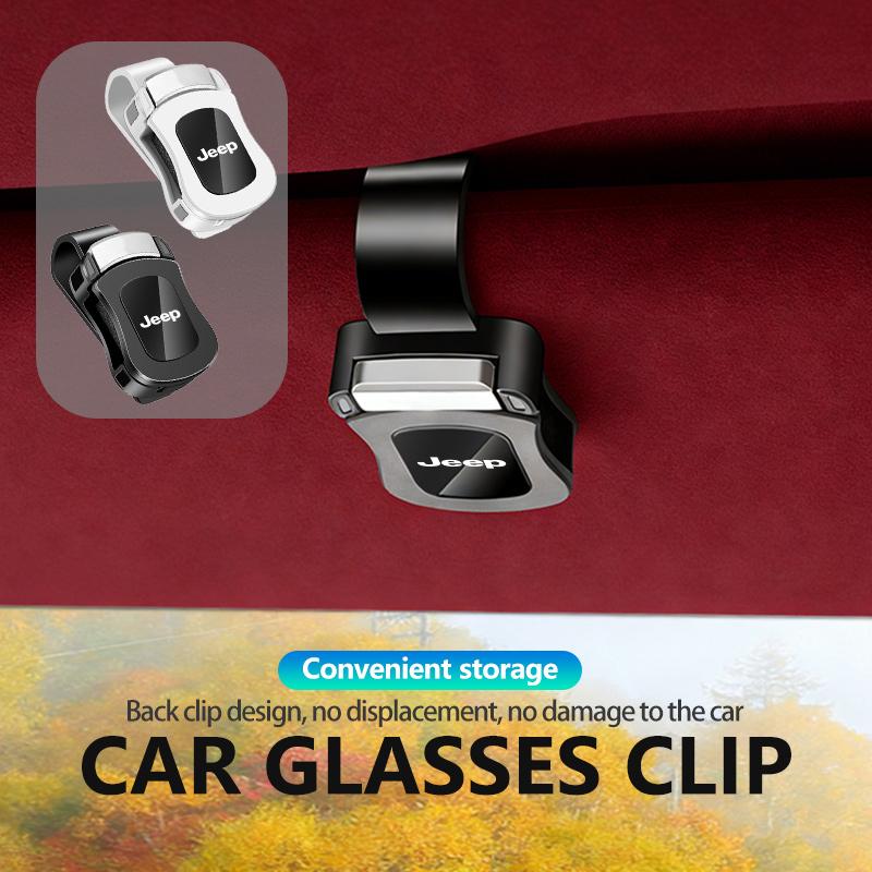 CMY1 Car Logo Glasses Holder Sunglasses Storage Holder Accessories For Jeep Compass Renegade Cherokee Wrangler JK Patriot Liberty