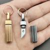 1pc Stainless Steel Portable Pocket Knife Mini Brass Capsule Knife Key Rings Key Chains Key Rings Key Chains Key Rings Key Chains Key Rings Key Chains