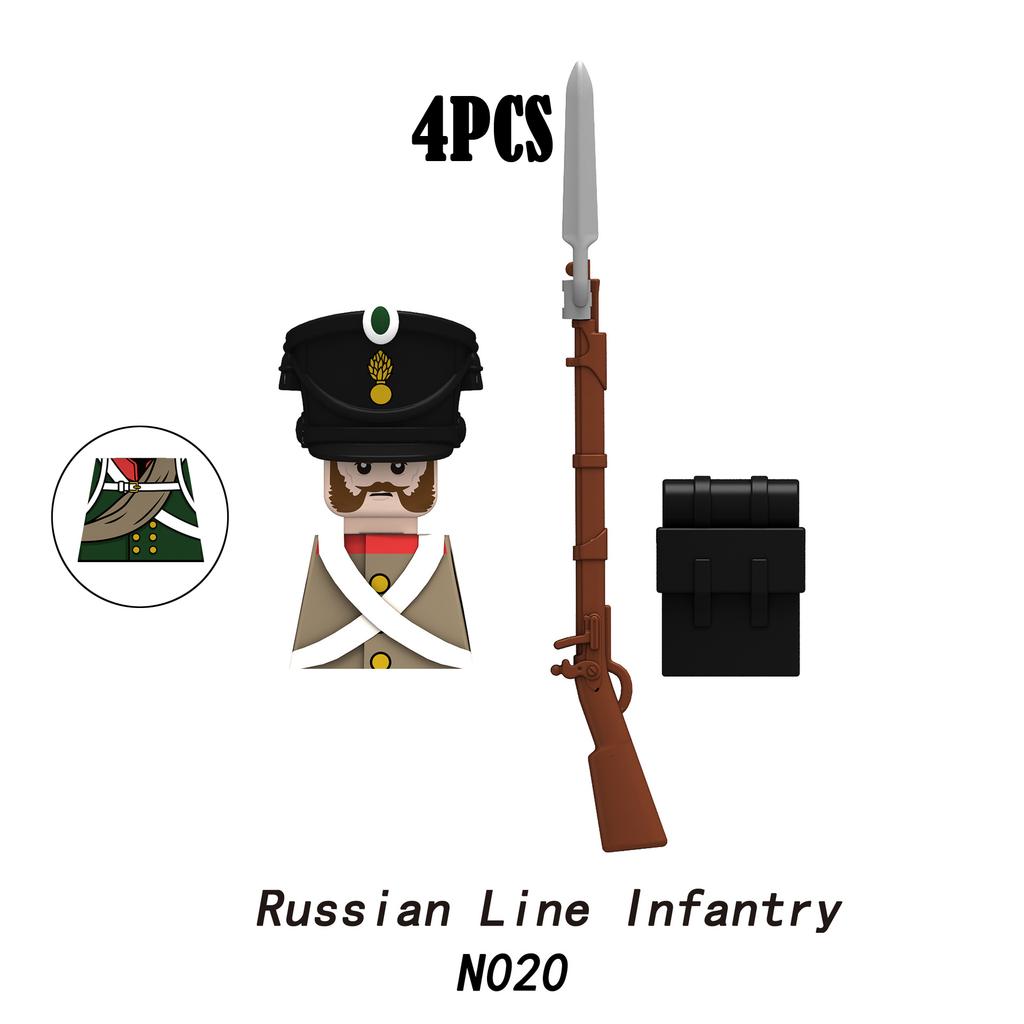 Военные Наполеоновские войны Солдаты Строительные блоки WW2 Русско-британская армия Фигурки Гвардия Пехота Оружие MOC Кирпичи Мальчик Игрушка