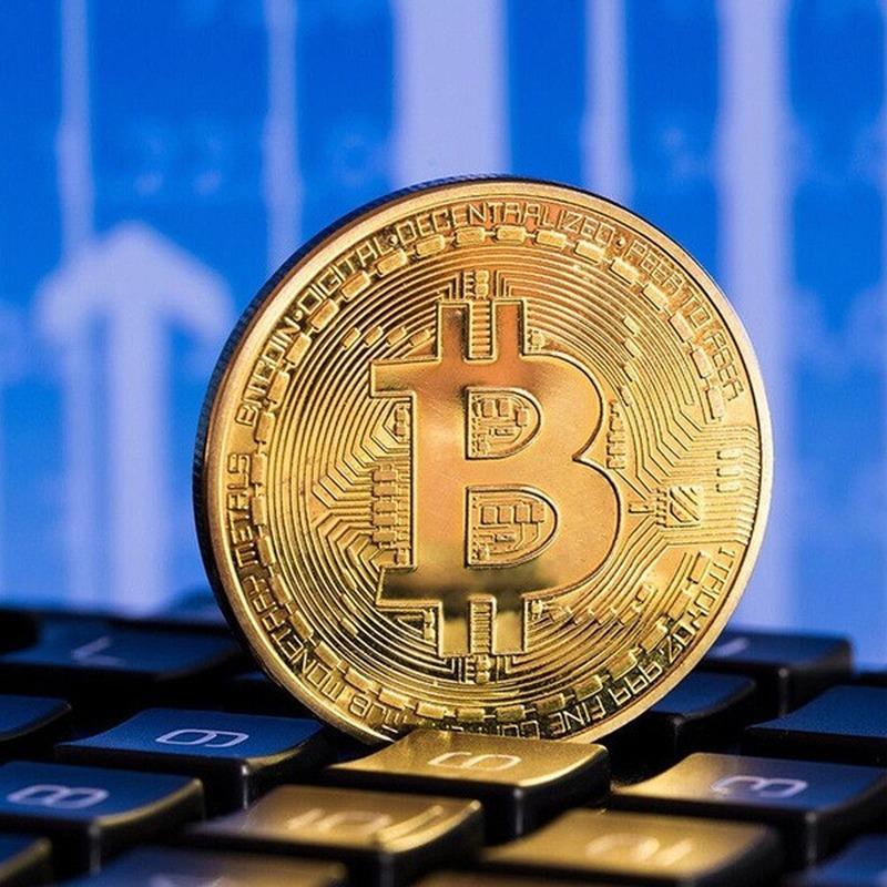 Золотая биткойн-памятная круглая коллекционная монета Бит-монета - позолоченные монеты