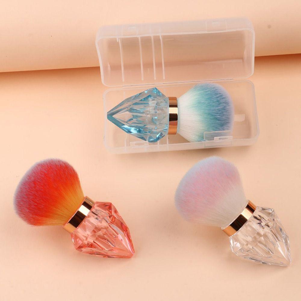 with Box Powder Blusher Brush Dust-proof Makeup Brush Portable Nail Cleaning Brush Lady Girls