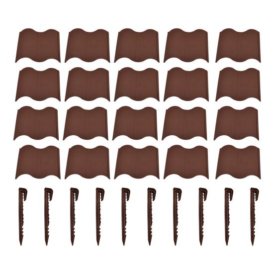 Садовая бордюрная лента Без копки Ландшафтный бордюр Соединяющиеся пластиковые бордюрные панели с колышками для газона, клумбы, забора