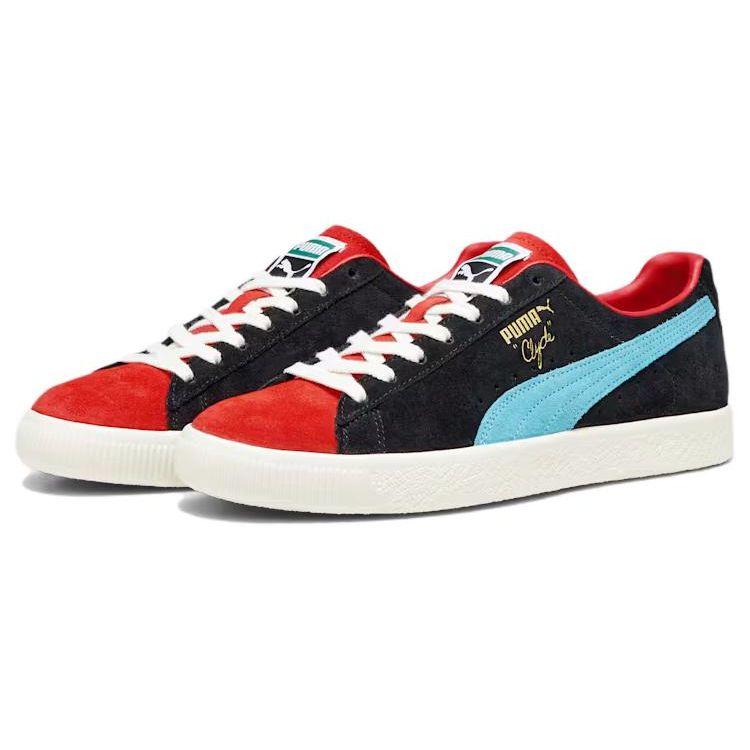 Puma Clyde OG Black Red Blue Men Sneakers Multi-Color For-All-Time-Red 391962-04