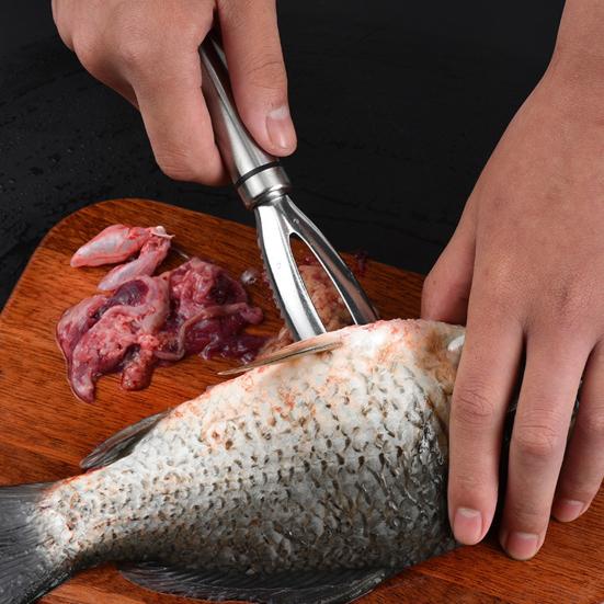 1/2Pcs Fish Scale Scraper Tool Stainless Steel Fish Cleaning Kit with Comfortable