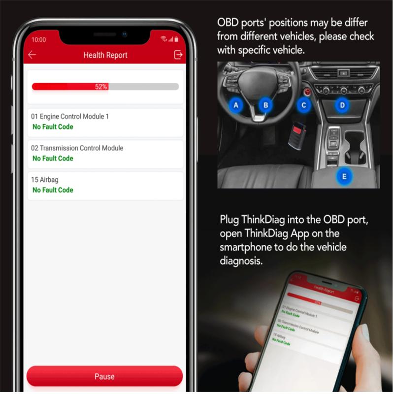 Полносистемное считыватель кодов Thinkdiag OBDII с 16 функциями сброса для Android/IOS Версия обновления сканера Easydaig