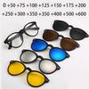 5 Clips Magnet Hyperopia Sunglasses Men Reading Driving Glasses  Frame Customize Prescription 0 +1 +1.5 +2 +2.5 +3 +4 +5 +6