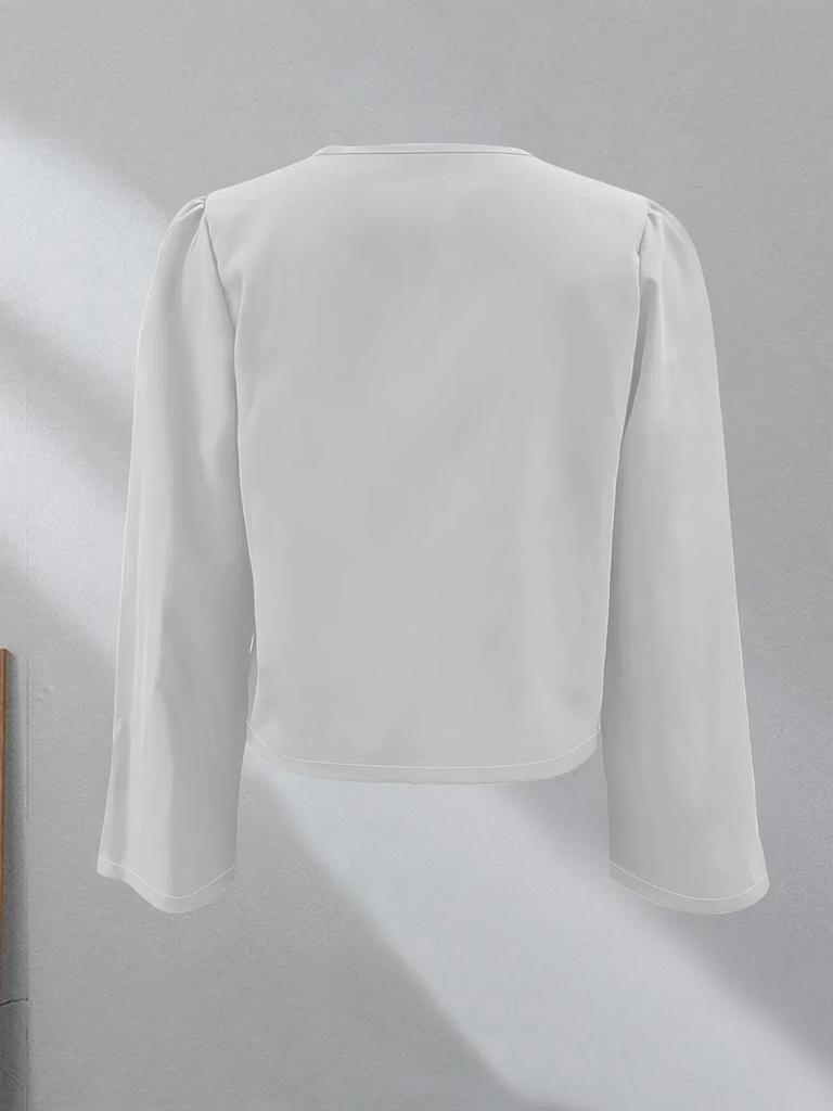 Женская рубашка Commuter Shirt с длинным рукавом, V-образным вырезом, шнуровкой, однотонная