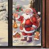 Christmas Cartoon Santa Claus Gingerbread Man Glass Window Sticker Xmas Decor Wall Stickers Merry Christmas Happy New Year