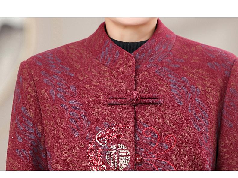 Осеннее пальто-вечернее платье в китайском стиле от бабушки - Элегантный наряд для женщин среднего и пожилого возраста