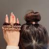 4pcs/Bag Girls Elastic Hair Band Accessories Fashion Hair Ties Leopard Ponytail Rhinestone Scrunchies for Women Hair Tie