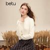 Женский свитер BETU с отделкой из искусственной норки