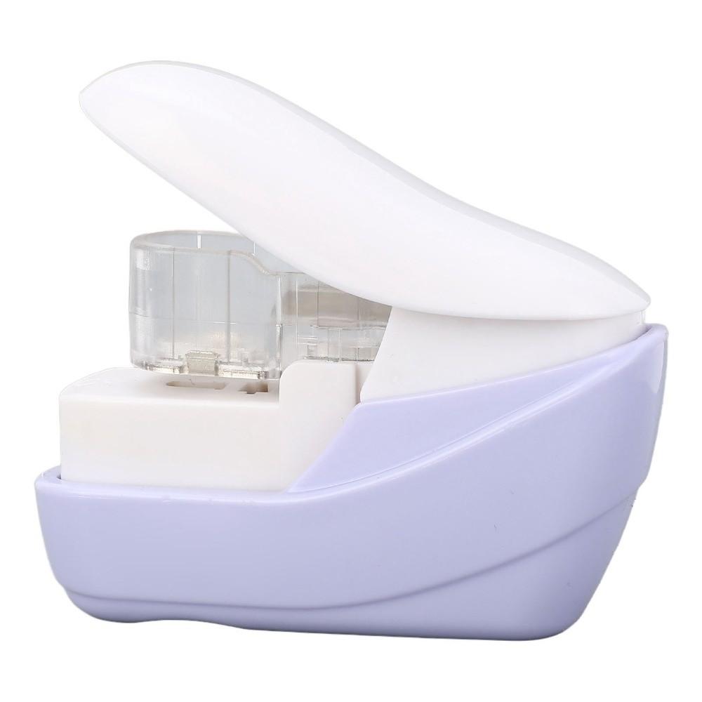 Purple Stapleless Stapler Compact Staple-Free Stapler New Plastic Paper Binding Tool Home Office