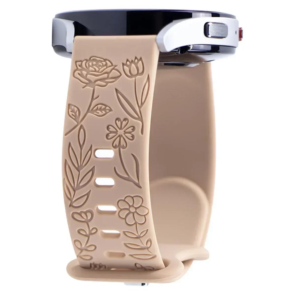 22мм Гравированный ремешок для Samsung Galaxy Watch 7 6 5 4 6Classic 20мм Силиконовый спортивный браслет для Huawei Watch GT5 GT4Pro Ремешок для часов