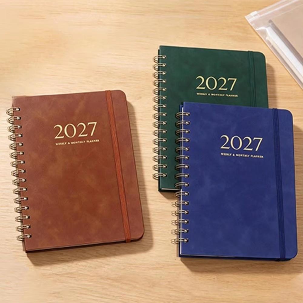 Thick Pages 2027 Weekly Planner Lightweight Spiral Planner 365-day Schedule Notebook Work