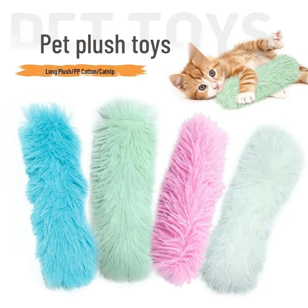 Long Plush Catnip Pillow: Interactive Toy for Cats' Deep Sleep and Boredom Relief