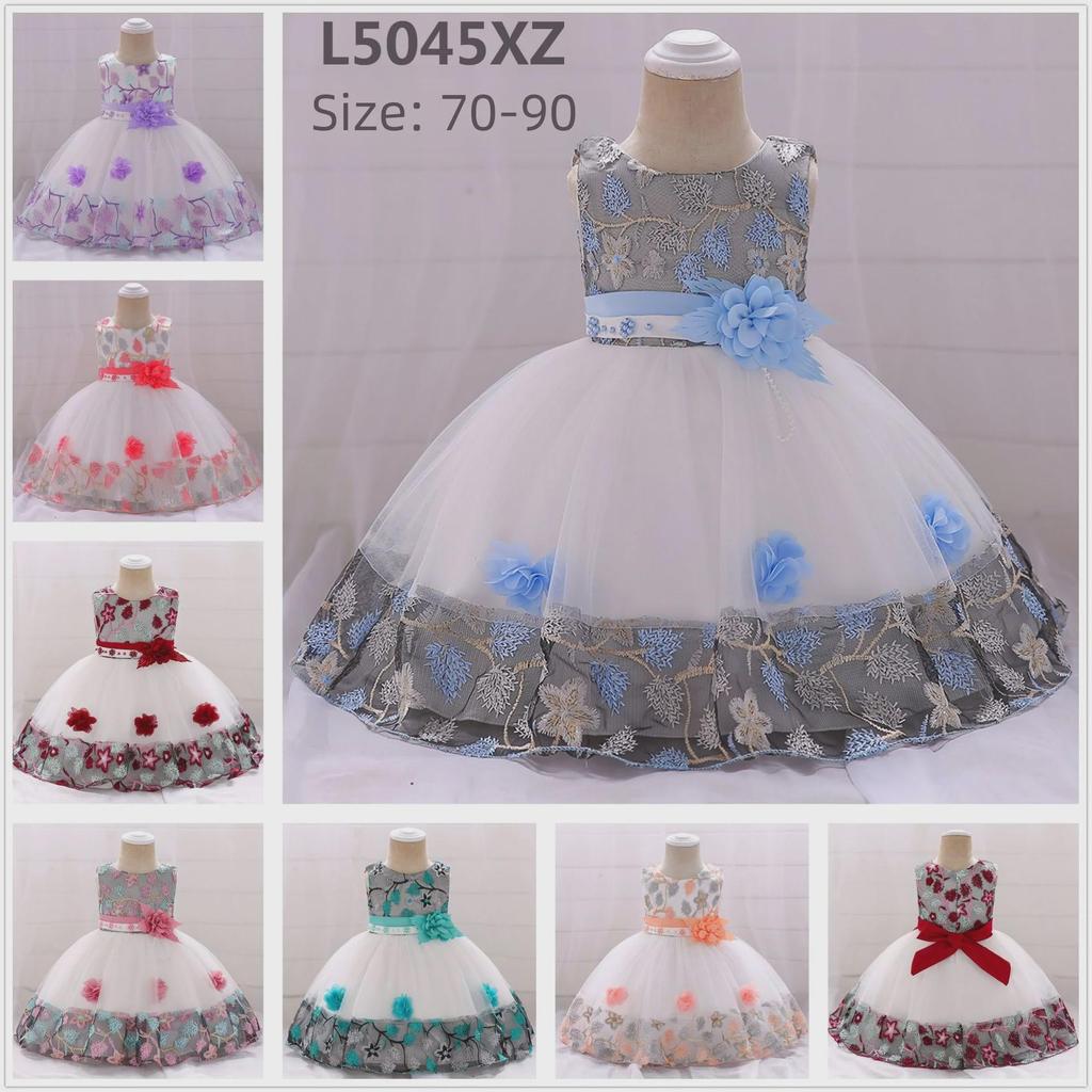 Новое детское вышитое платье принцессы: Юбка для свадебного платья с разноцветными цветами для девочек