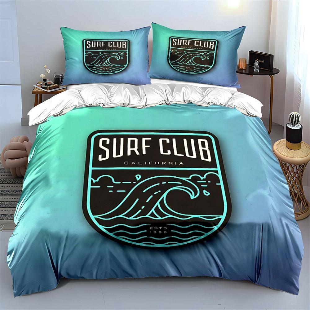 Surf Club California Patch Bedding Duvet Cover Set Duvet Cover Pillowcases (1*Duvet Cover 2*Pillowcases, without duvet insert)