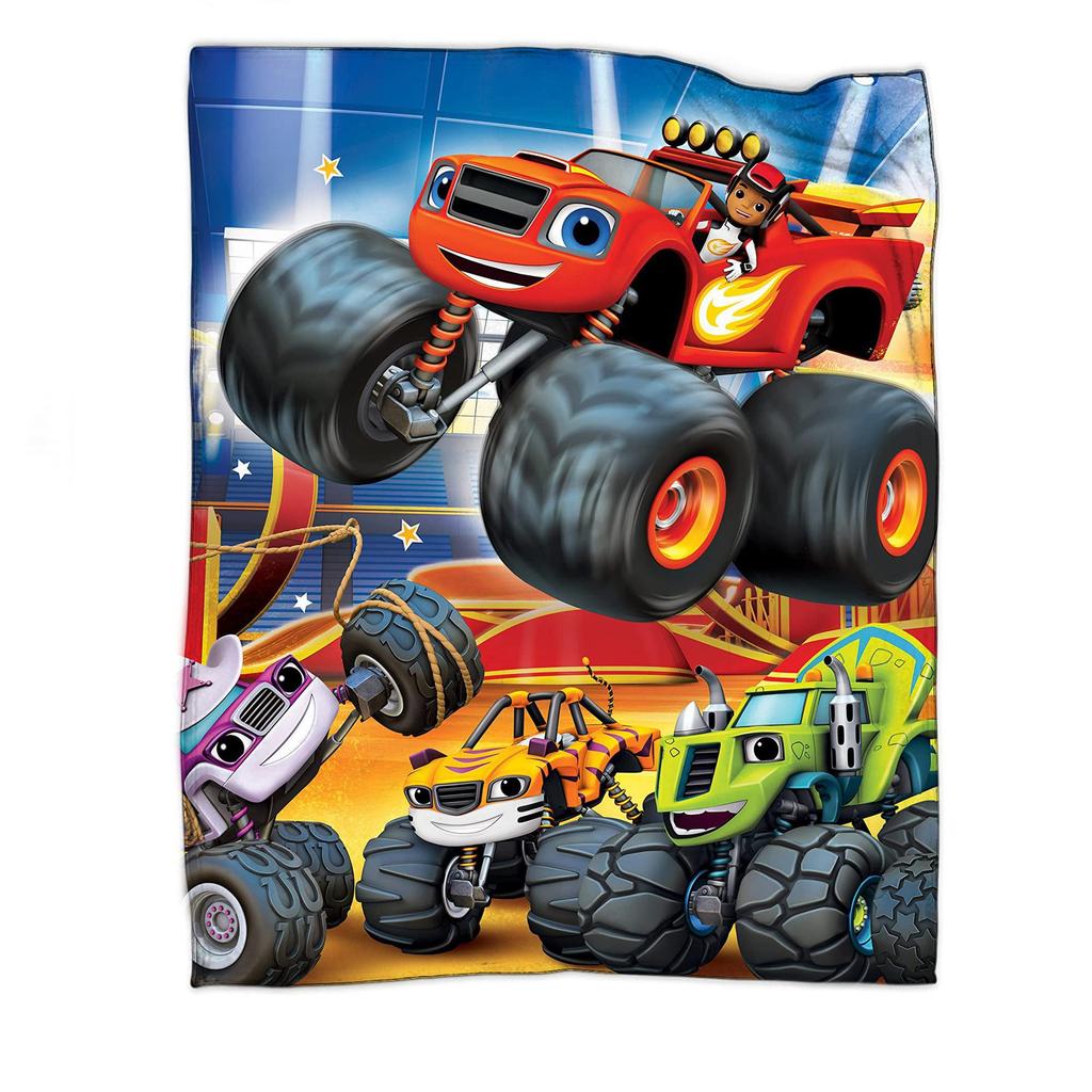 Cartoon Truck Flannel Blanket Bigfoot Car Digital Printed Blanket