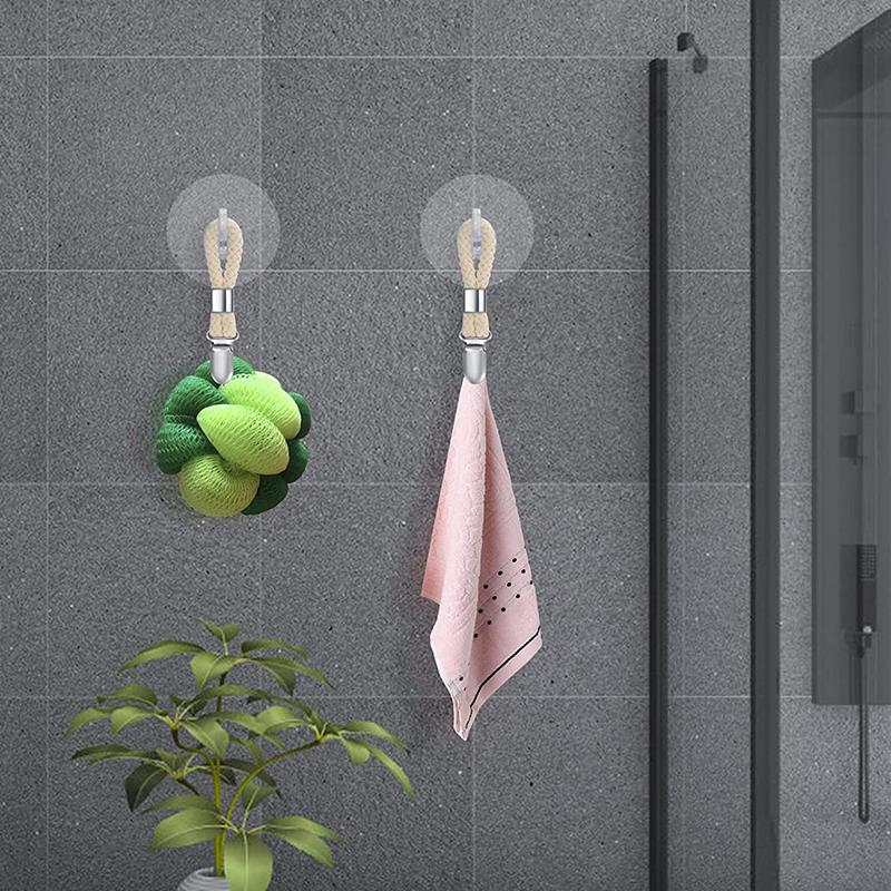 4 шт. зажимы для подвешивания полотенец зажимы плетеные многофункциональные хлопчатобумажные петли металлический крючок зажимы для хранения в кухне и ванной комнате носки вешалка для одежды