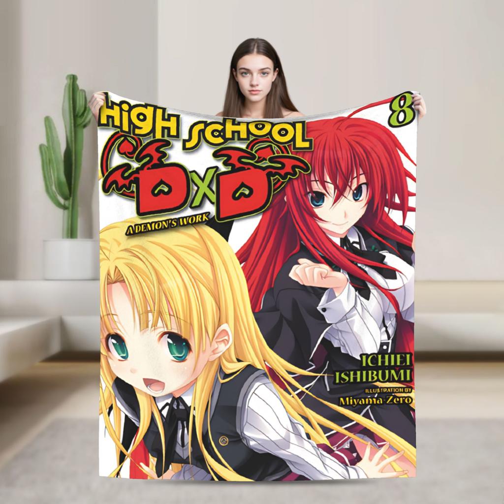 High School DxD Flannel Blanket Anime Super Warm Throw Blanket for Living Room Decorative Funny Bedspread Sofa Bed Cover