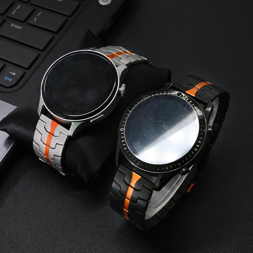 22-миллиметровый титановый ремешок для Huawei Watch GT3 GT4 GT5 Pro 46 мм Мужской титановый металлический ремешок для Oneplus Watch 2 2R Amazfit Balance GTR 4 3