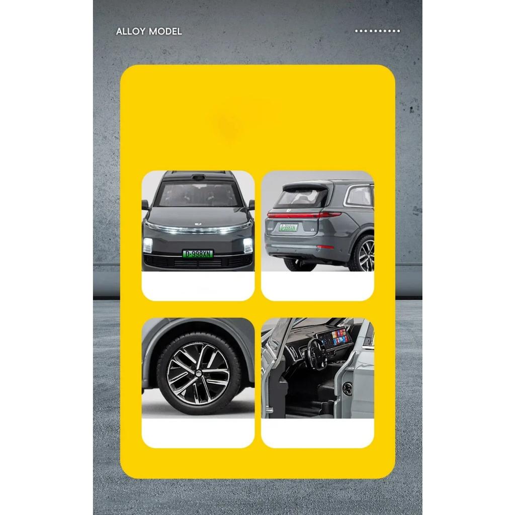 1/32 LEADING IDEAL L9 SUV New Energy Alloy Car Model Diecast Metal Vehicles Model Sound Light Simulation Ornament Kids Toy Gift