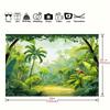 2D Safari Party Backdrop Cartoon Jungle Forest & Toucan Background Cloth