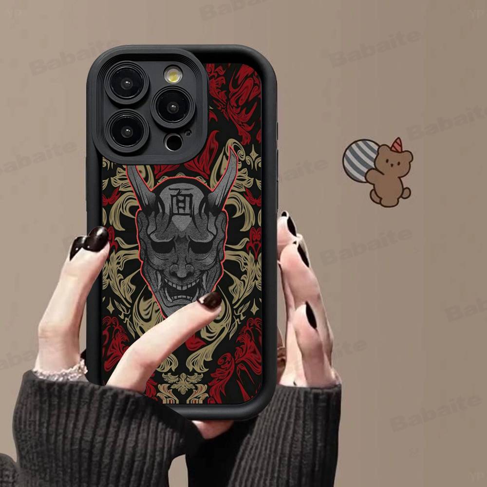 Япония Лицо Призрака Самурай Чехол для Телефона Для IPhone 17 16 15 13 11 12 14 Pro Max Plus Силиконовый Чехол-Оболочка