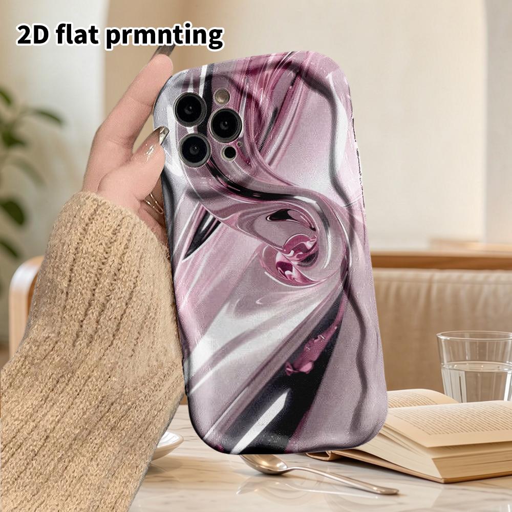 Phone Case: 2D flat design suitable for iPhone 18 17 16 15 14 13 Pro film protective case, couple style, pink mirror metal, Christmas and Halloween gi