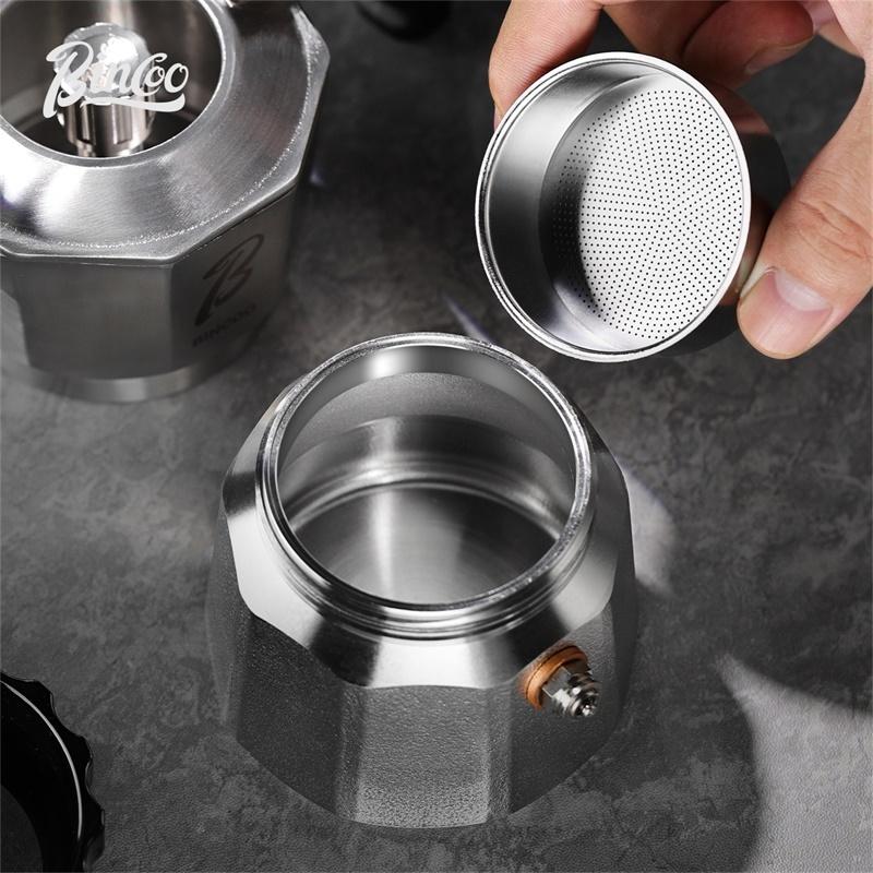 Bincoo Three Valve Mocha Pot 316 Stainless Steel Electric Ceramic Stove Coffee Maker Heating Base 220V Espresso Extraction Tool