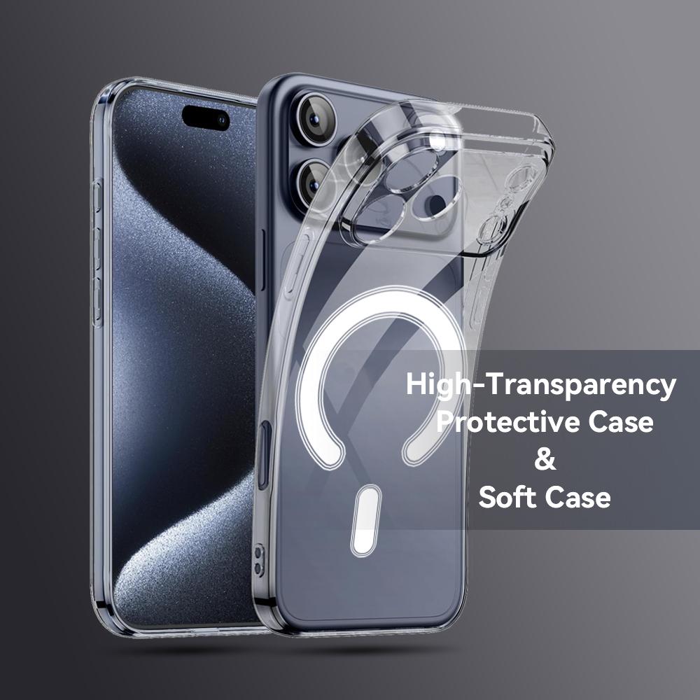 Funny Goose Phone Case For iPhone 17 16 15 14 13 12 Pro Max Plus With Magnetic Crystal Clear Case Wireless Charge