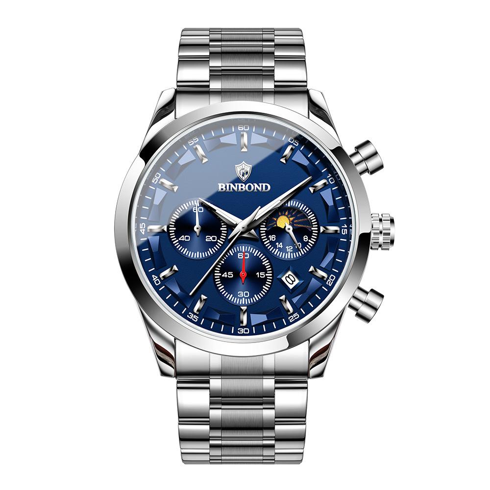 UTHAI Мужские часы Модный тренд Водонепроницаемые Ночная подсветка Продвинутые Многофункциональные Спортивные Циферблат 42 мм Кварцевые мужские часы Reloj V0030